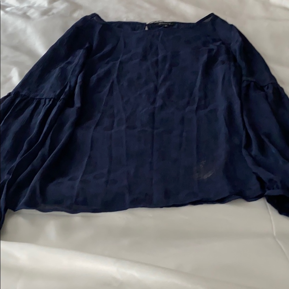 Blue polka dot blouse